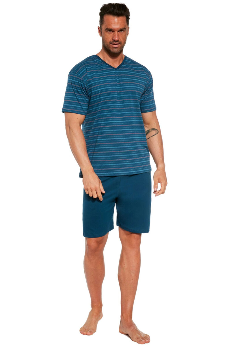 Mužské letní pyžamo Pruhované pohodlí, světle modrá M i41_9999940023_2:světle modrá_3:M_