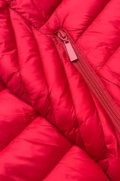 Červená prošívaná bunda pro ženy pro přechodné období 98RP J.STYLE