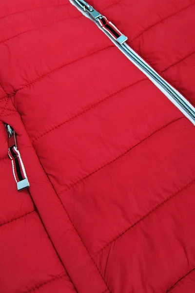 Červená dámská prošívaná bunda se vsadkami 80171 Libland