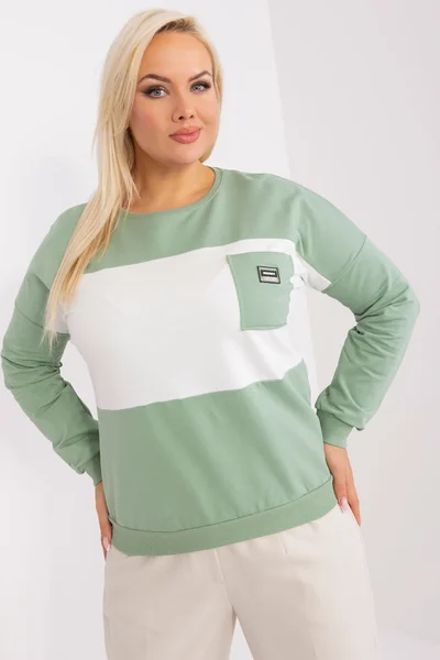 Plus size dámská halenka Pistáciový sen