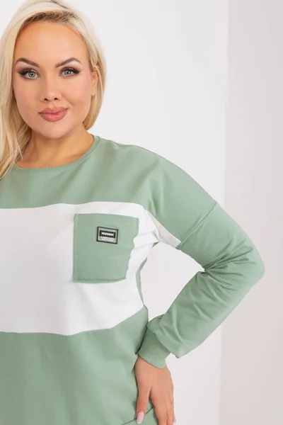 Plus size dámská halenka Pistáciový sen