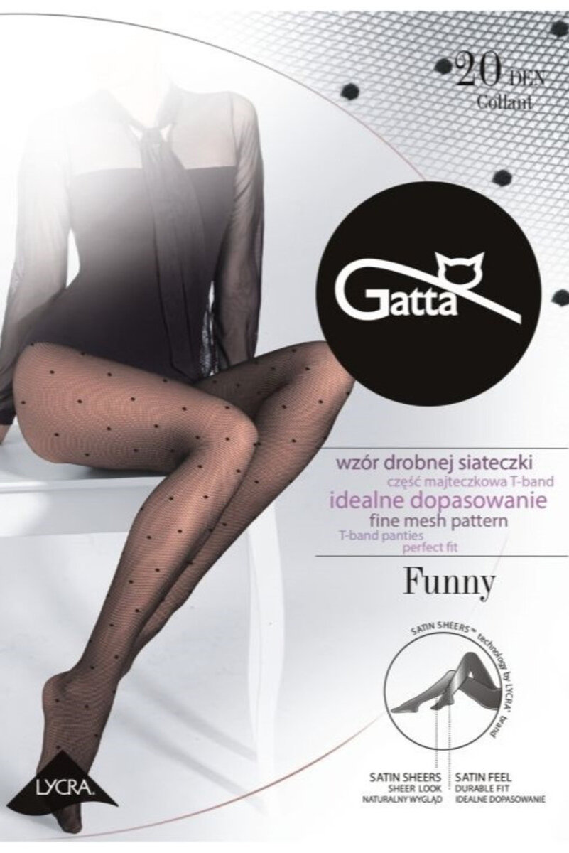 FUNNY - F9K Dámské punčochové kalhoty LYCRA - Gatta, nero 2-S i170_000429050290