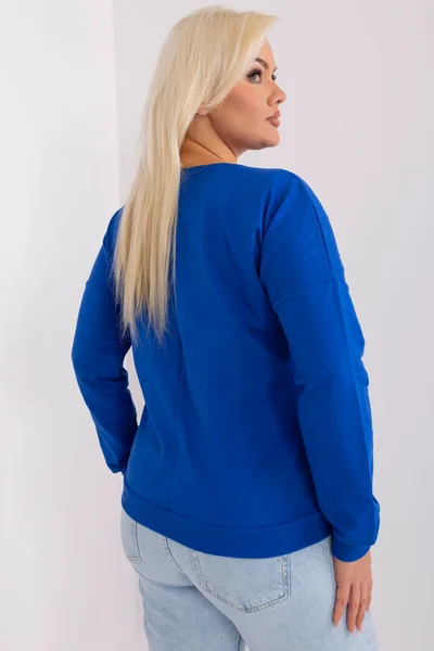 Modrá plus size dámská halenka s potiskem - RV-BZ-9240