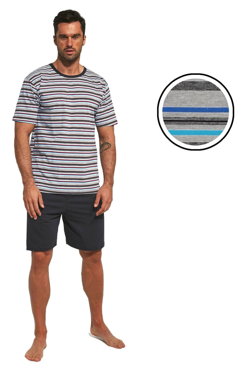 Mužské komfortní pyžamo Striped Comfort od Cornette, šedá XXL i41_9999940020_2:šedá_3:XXL_
