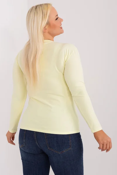 Žlutá dámská halenka plus size Fashionhunters s rukávem