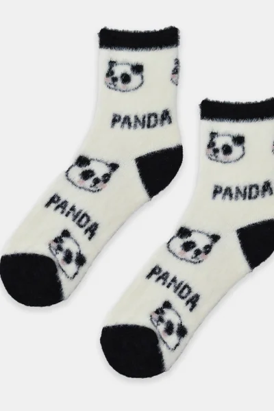 Dámské nadýchané ponožky PANDA Noviti ecru