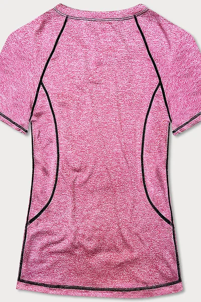 Růžové fitness tričko s výstřihem MADE IN ITALY
