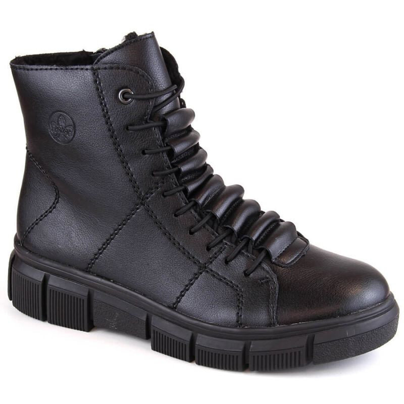 Černé pohodlné platformové zimní boty pro ženy - Rieker, 37 i476_58163446