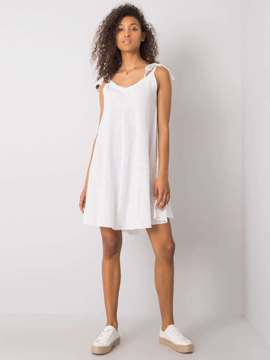 Letní bílé volné šaty OCH BELLA FPrice, L i523_2016102951926