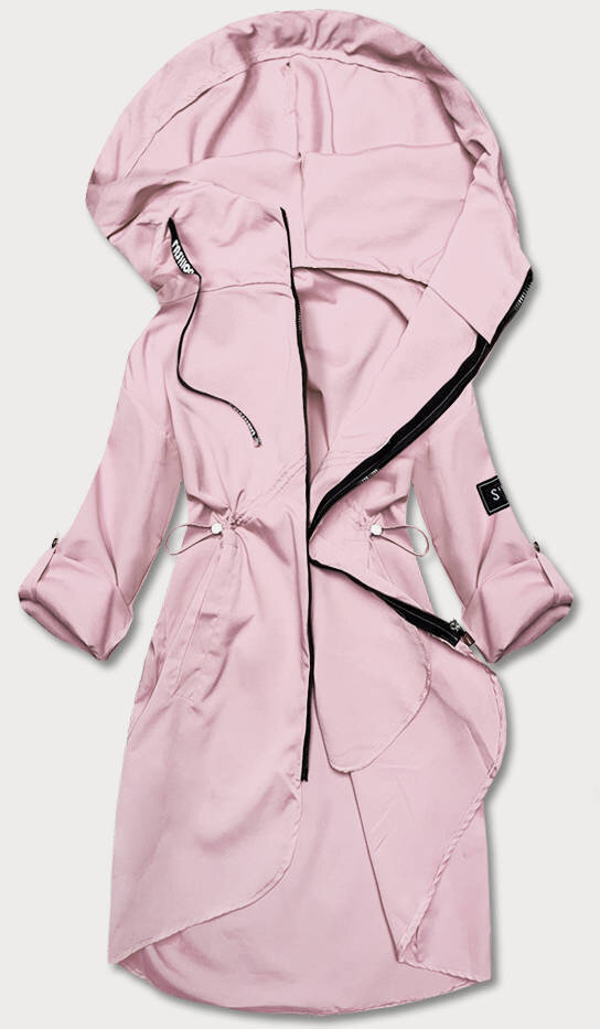 Přehozová bunda SWEST v růžové barvě s kapucí pro dámy, odcienie różu XS (34) i392_21452-2