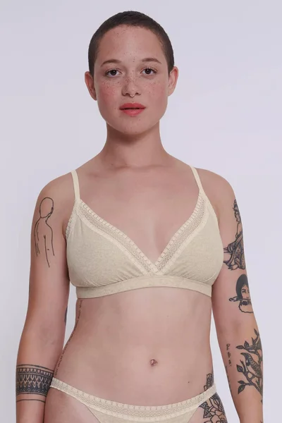 Dámská béžová podprsenka GO Ribbed R Bralette SLOGGI