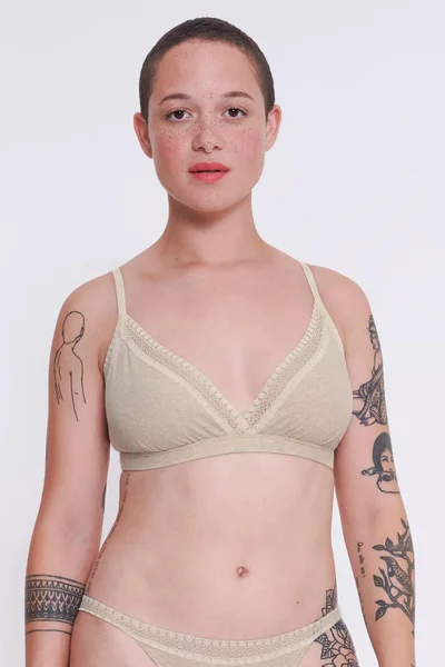 Dámská béžová podprsenka GO Ribbed R Bralette SLOGGI