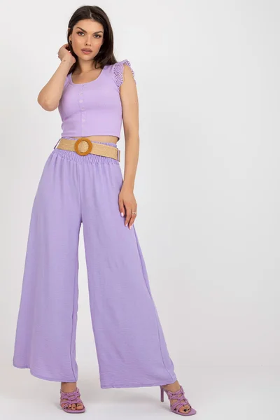 Kalhoty FPrice v barvě světle fialové s moderním střihem DHJ