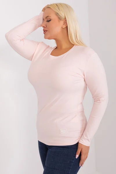 Vypasovaná růžová halenka plus size Fashionhunters