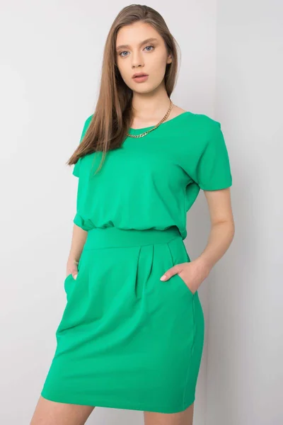 Dámské RUE PARIS Zelené šaty s opaskem FPrice