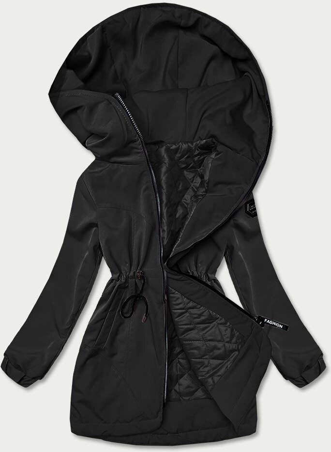 Černá bunda pro ženy parka s kapucí X8AT6 SWEST, odcienie czerni XL (42) i392_21457-53