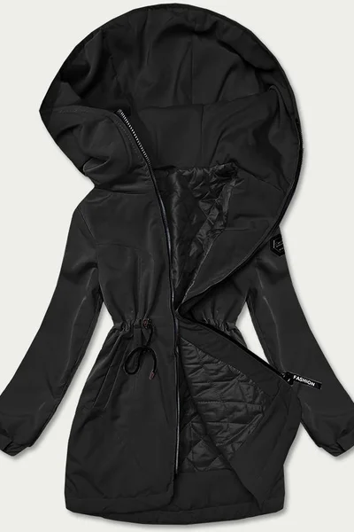 Černá bunda pro ženy parka s kapucí X8AT6 S'WEST