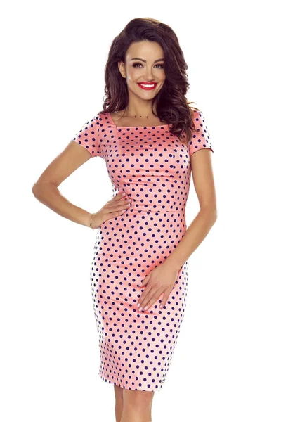 Růžové puntíkaté šaty Bergamo - 440-2
