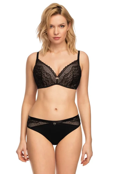 Dámské brazilky Nipplex Clarisa Black-Beige