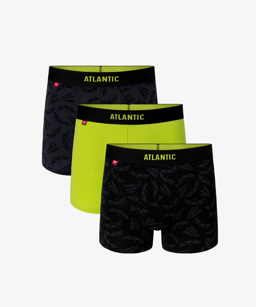 Atlantic Pánské Boxerky - Grafit - Lime - Černé - Sportovní, L i646_1792059