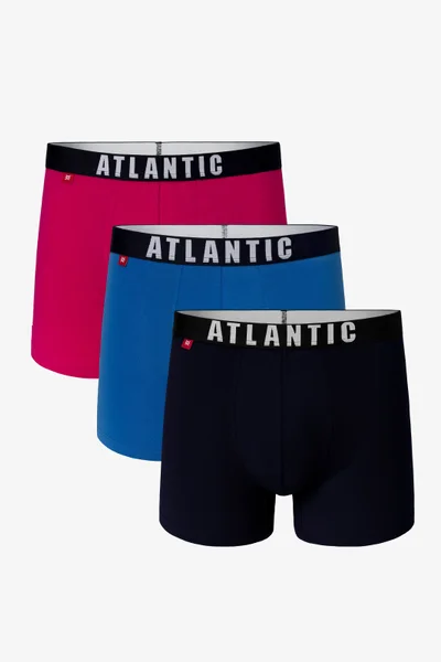 Atlantic Pánské Sportovní Boxerky - Růžové/Modré/Námořnické