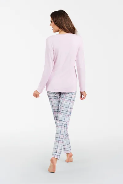Růžové pohodlné pyžamo s potiskem pro ženy - Italian Fashion