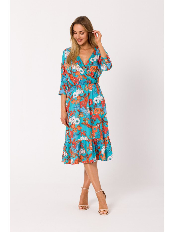 Romantické zavinovací šaty s květinovým potiskem - Moe, EU XL i529_2517853710503187