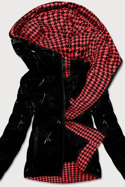 Černá bunda pro ženy se vzorovanou podšívkou 711G3 SPEED.A