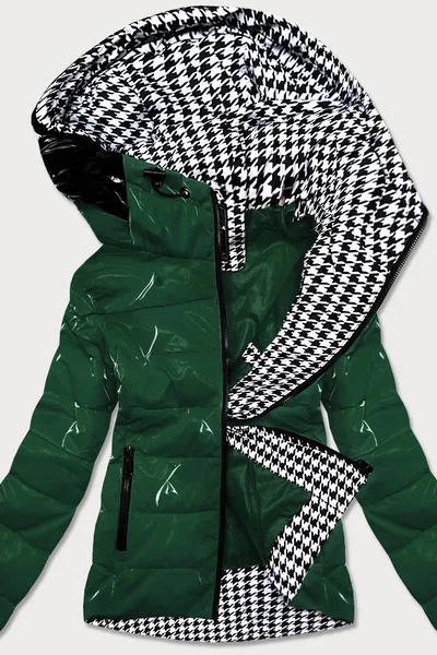 Zelená bunda pro ženy se vzorovanou podšívkou 3B5 SPEED.A