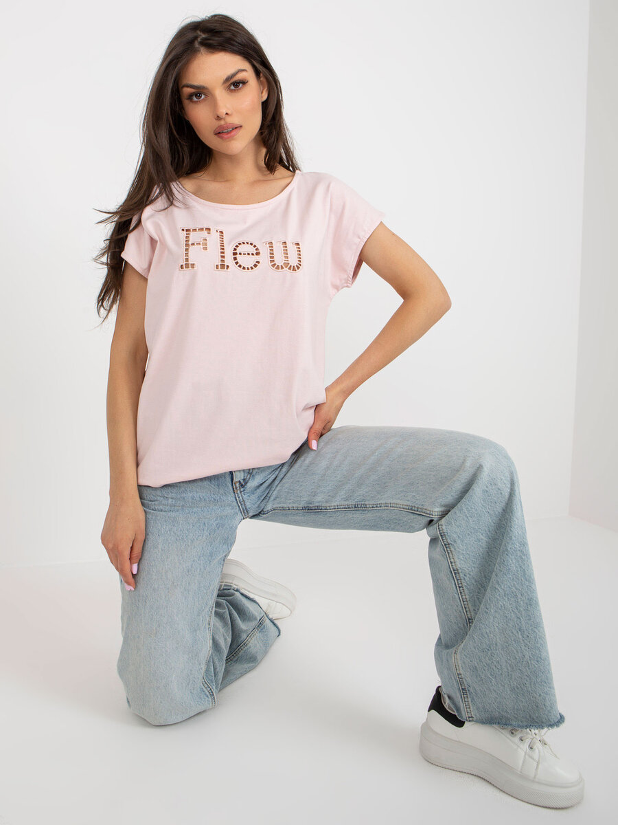 Růžové dámské tričko s logem FPrice, jedna velikost i523_2016103394319
