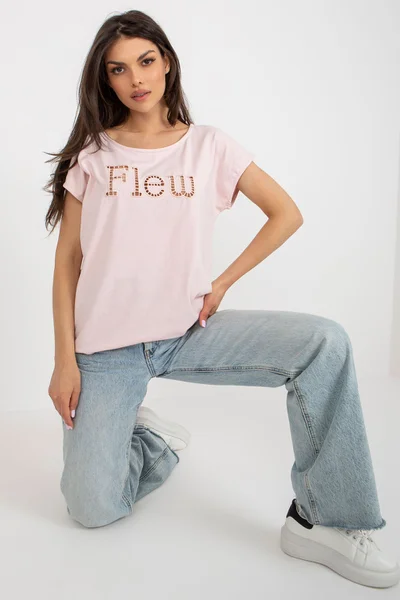 Růžové dámské tričko s logem FPrice