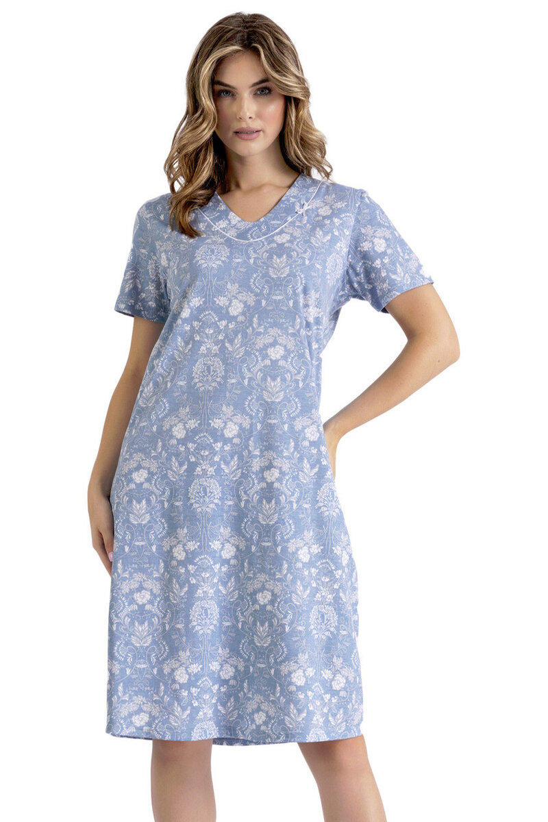 Vzorovaná dámská noční košile ALISA LEVEZA, Modrá L i170_101144903219