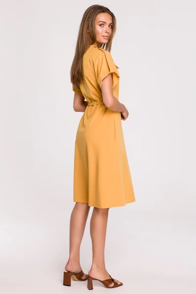 Dámské košilové šaty Yellow 2HX - Stylove