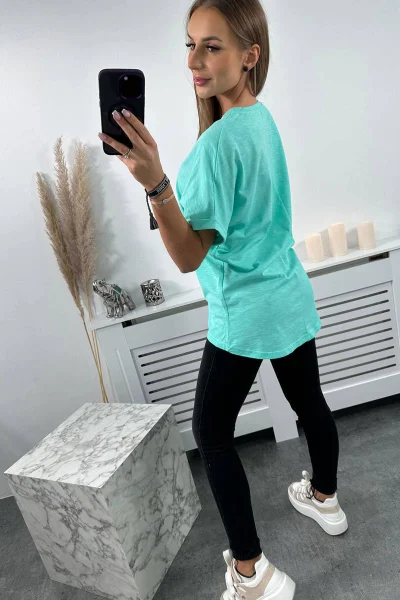 Dámská bavlněná halenka s kapsou mint od K-Fashion