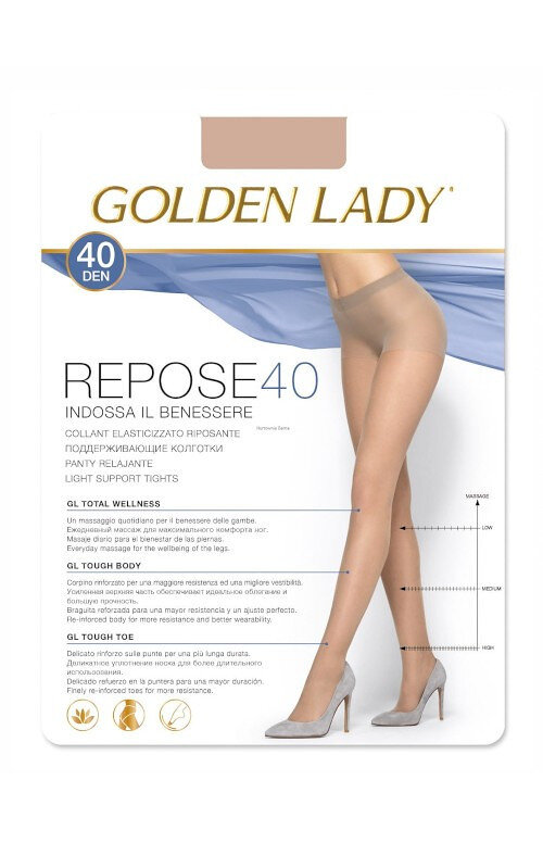 Dámské punčochové kalhoty Golden Lady Repose 6-2XL JQ1EW den, nero/černá 6-XXL i384_43839958