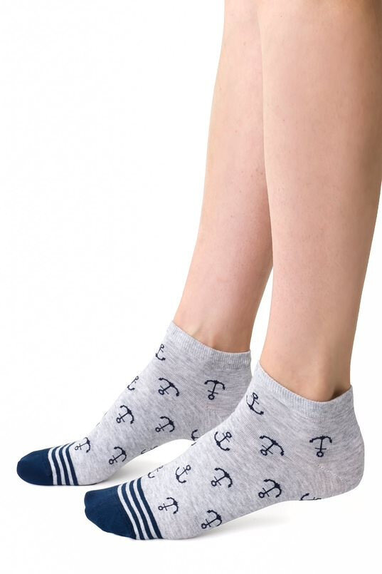 Pánské námořnické ponožky s elastickým páskem od značky Steven, bílá 41-43 i384_64468279