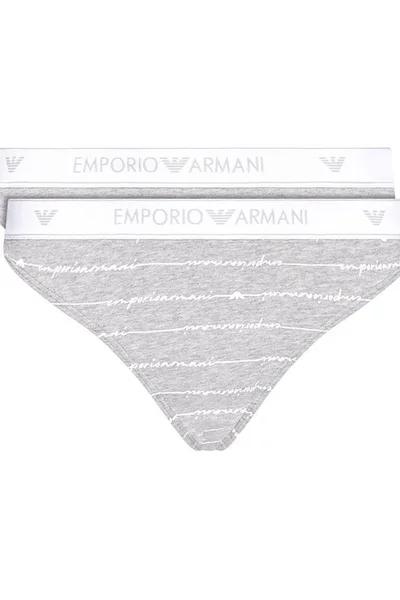 Dámské kalhotky Q54FL1 33W22 9401 šedá - 2 pack - Emporio Armani