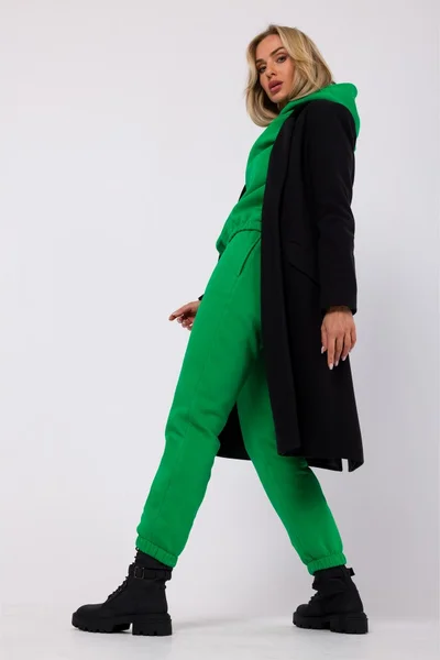 Zelené Jogger Kalhoty s Prošíváním - Moe