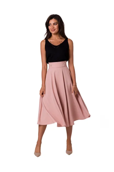 Elegantní midi sukně BeWear s ozdobnými knoflíky