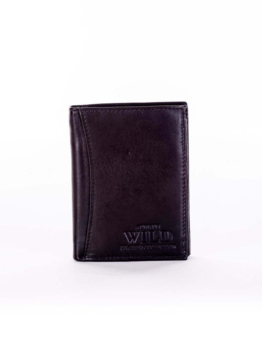 Pánská černá kožená peněženka s prošíváním FPrice, jedna velikost i523_2016101380796