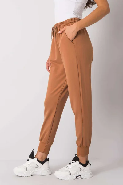 Světle hnědé dámské bavlněné kalhoty FPrice