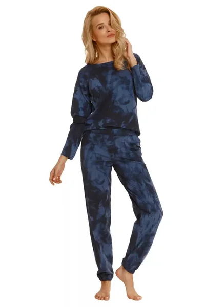 Modré květované pyžamo pro ženy - Taro