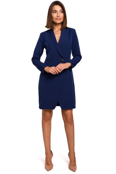 Modrý minimalistický blejzr s dámskými šaty