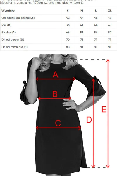 NEVA - Černé květované dámské trapézové šaty s rozšířenými rukávy 5 model 45109