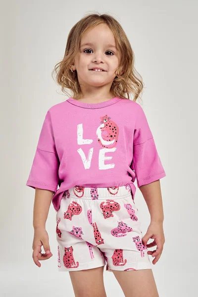 Růžové dívčí pyžamo Taro Annabel