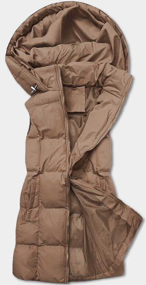 Zimní péřová vesta s kapucí J.STYLE - Béžová, odcienie beżu M (38) i392_22869-47
