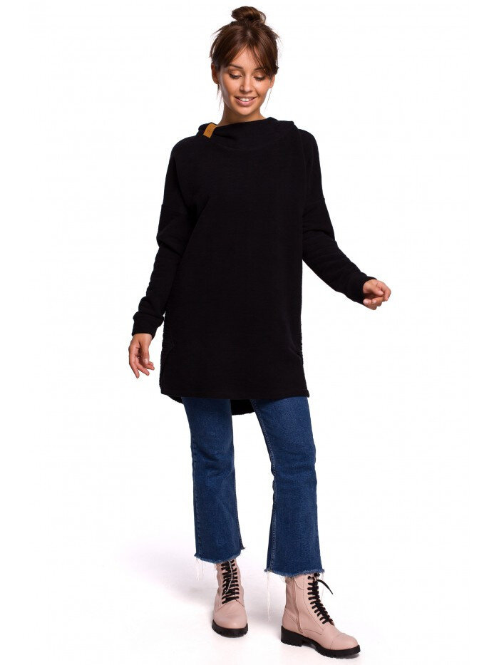 Černý pletený svetr s kapucí - Teplá náruč, 2XL/3XL i10_P68225_2:483_