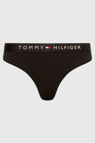 Černá tanga s logem Tommy Hilfiger
