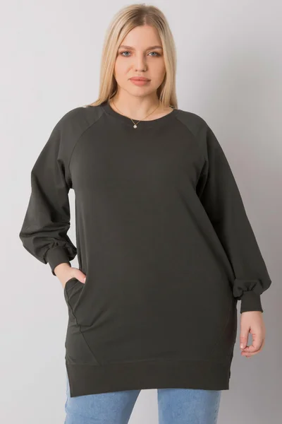 Dámská khaki mikina plus size Fashionhunters