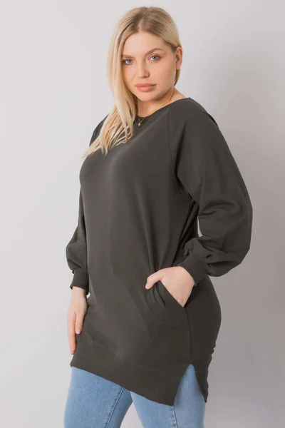 Dámská khaki mikina plus size Fashionhunters